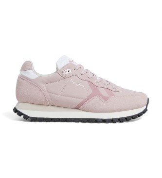 Pepe Jeans Brit-On Prints pink leather trainers