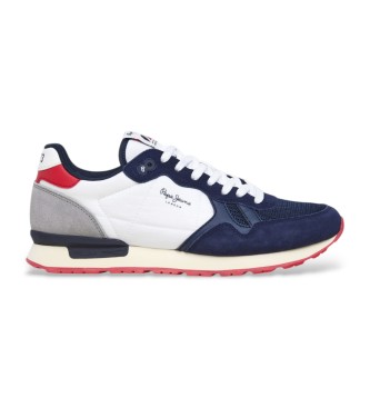 Pepe Jeans Brit Camp leather shoes white, navy