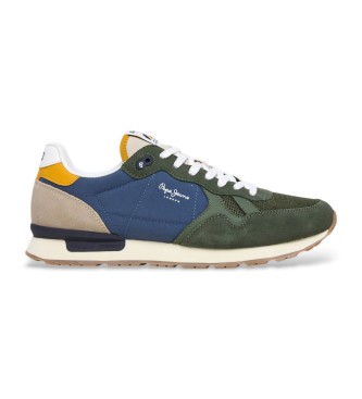 Pepe Jeans Brit Camp green leather shoes