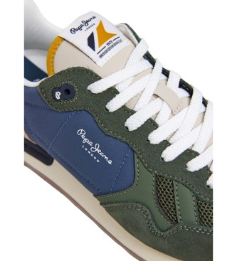 Pepe Jeans Brit Camp green leather shoes