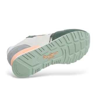 Pepe Jeans Sapatos de couro verde Brit Camp