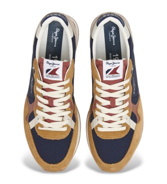 Pepe Jeans Brit Cover braune Leder-Turnschuhe