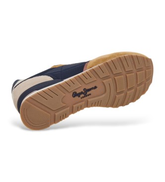 Pepe Jeans Brit Cover braune Leder-Turnschuhe