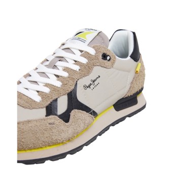 Pepe Jeans Sneakers Brit Fly in pelle beige