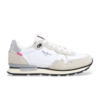 Pepe Jeans Brit Fly Turnschuhe aus weiem Leder