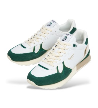 Pepe Jeans Brit Ivy leather trainers white, green