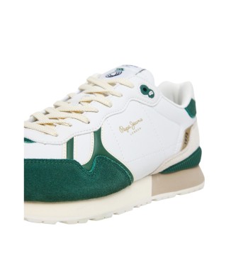 Pepe Jeans Brit Ivy leather trainers white, green
