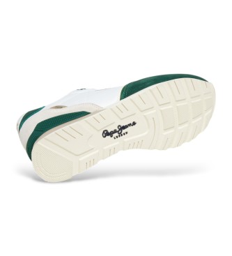 Pepe Jeans Brit Ivy leather trainers white, green