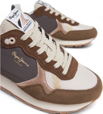 Pepe Jeans Brit Mixt bruin leren schoenen