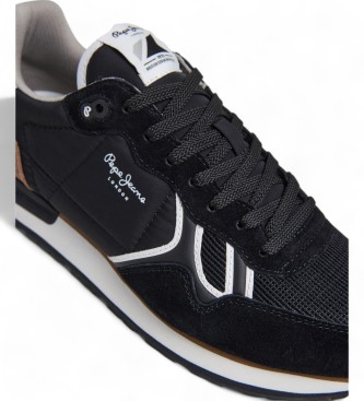 Pepe Jeans Brit Serie svarta sneakers i lder