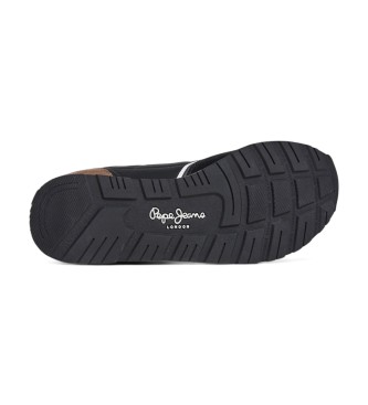 Pepe Jeans Baskets en cuir noir Brit Serie