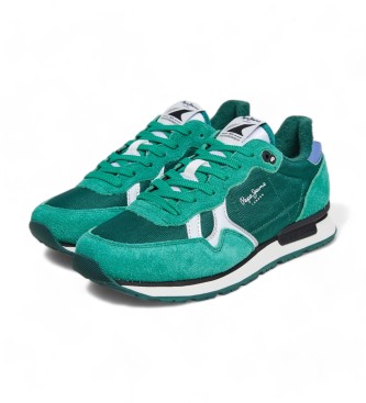 Pepe Jeans Brit Leren Sneakers Groene Serie 