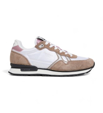 Pepe Jeans Sneakers in pelle serie Brit Beige 