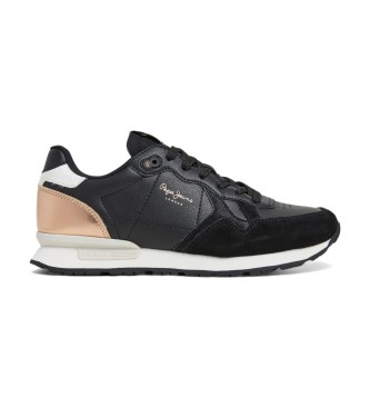 Pepe Jeans Zapatillas de piel Brit Sun negro 