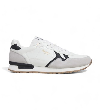Pepe Jeans Brit Supra chaussures en cuir blanc 
