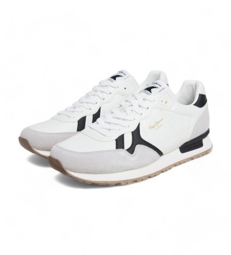 Pepe Jeans Brit Supra chaussures en cuir blanc 