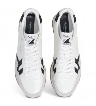 Pepe Jeans Brit Supra chaussures en cuir blanc 