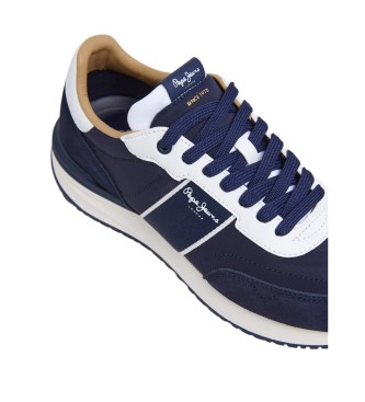 Pepe Jeans Sapatilhas Buster Club em pele azul-marinho