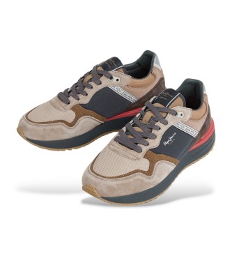 Pepe Jeans Baskets en cuir Buster Pro Main marron