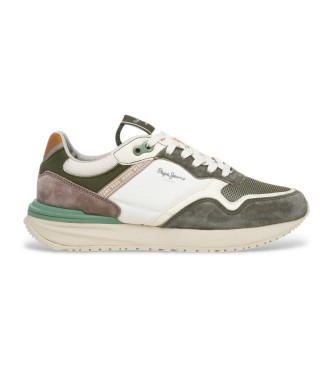 Pepe Jeans Buster Pro Match green leather shoes