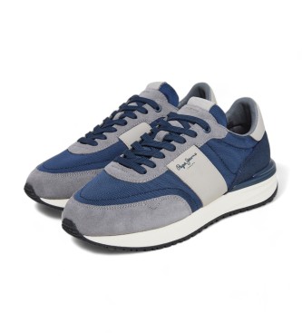 Pepe Jeans Sneakers Buster Supra in pelle blu scuro