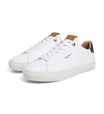 Pepe Jeans Baskets en cuir Camden Club blanc