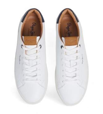 Pepe Jeans Baskets en cuir Camden Club blanc