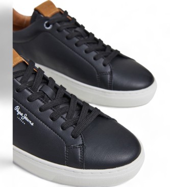 Pepe Jeans Camden Club leren sportschoenen zwart 