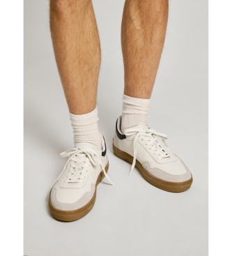 Pepe Jeans Camden Collar leather shoes white