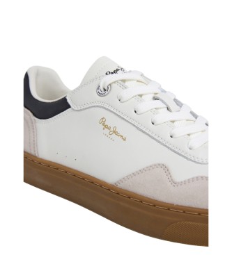 Pepe Jeans Camden Collar leather shoes white