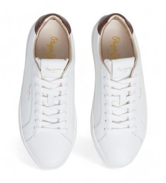 Pepe Jeans Zapatillas de piel Camden Curve blanco