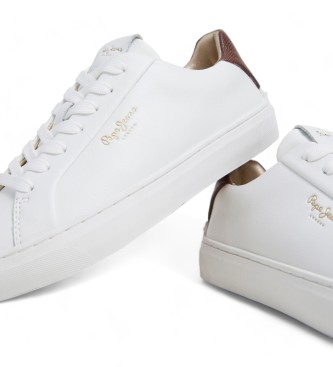 Pepe Jeans Zapatillas de piel Camden Curve blanco