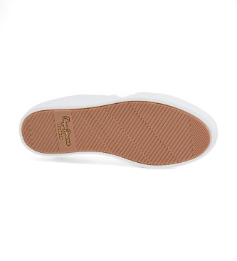 Pepe Jeans Zapatillas de piel Camden Curve blanco