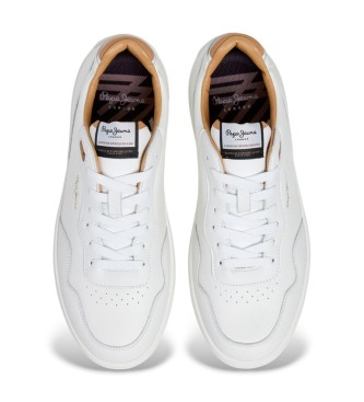 Pepe Jeans Camden Main Usnjene superge bele barve