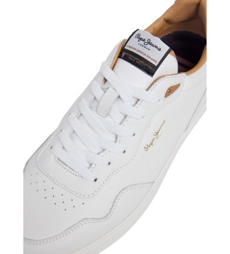Pepe Jeans Camden Main Usnjene superge bele barve