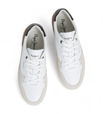 Pepe Jeans Camden Nature chaussures en cuir blanc