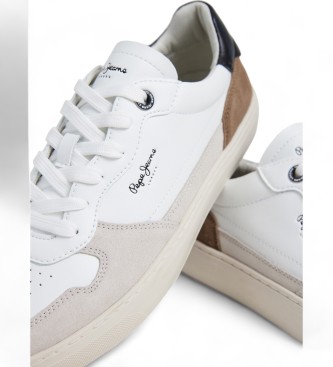 Pepe Jeans Zapatillas de piel Camden Nature  blanco