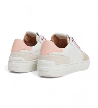 Pepe Jeans Zapatillas de Piel Camden Seal blanco