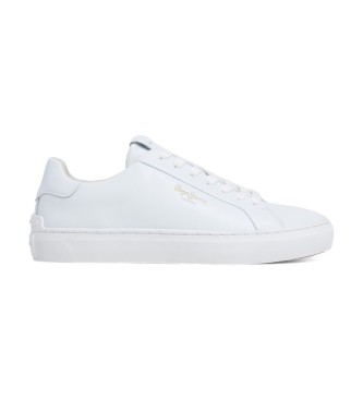 Pepe Jeans Camden Top baskets en cuir blanc