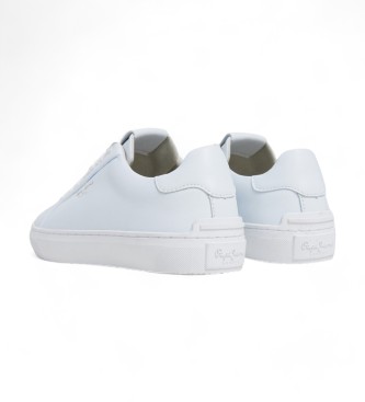 Pepe Jeans Camden Top baskets en cuir blanc