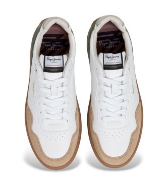 Pepe Jeans Camden Urbane usnjene športne copate bele barve