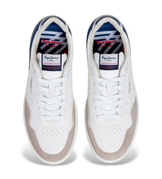Pepe Jeans Camden Urbane usnjene športne copate bele barve