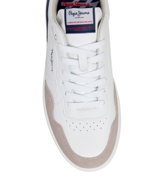 Pepe Jeans Camden Urbane usnjene športne copate bele barve