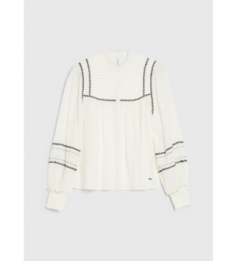 Pepe Jeans Chemise avec dtails brods blanc
