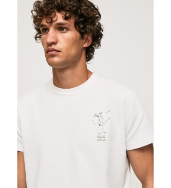 Pepe Jeans T-shirt en coton lav et teint en blanc