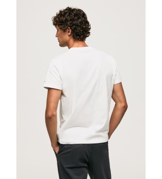 Pepe Jeans T-Shirt de algodo branco lavado e tingido