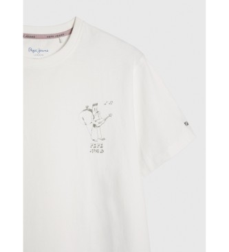 Pepe Jeans White Washed & Dyed Cotton T-Shirt