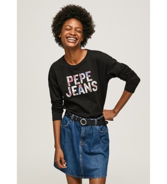 Pepe Jeans Logo T-shirt zwarte patches