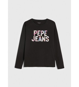 Pepe Jeans Manchas pretas da T-shirt com logtipo