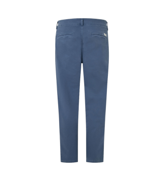 Pepe Jeans Spodnie chino Canvas Regular niebieskie